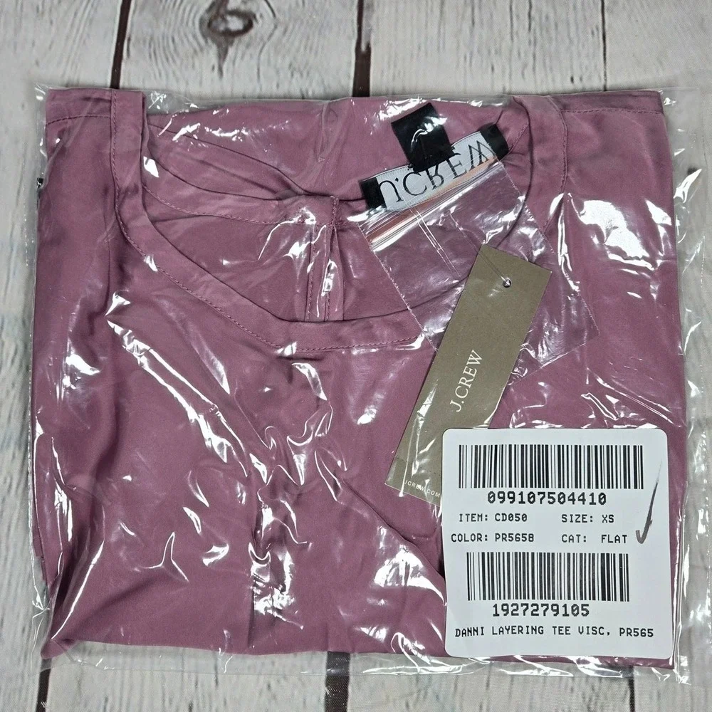 J. Crew Drapey T-shirt top Smokey‎ Orchid XS NWT